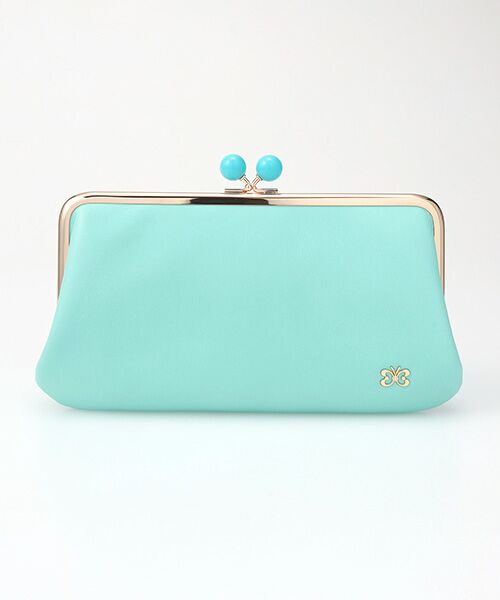 HANAE MORI/ハナエモリ ツインドロップ 口金長財布 サックス フリー HANAE MORI/ハナエモリ ツインドロップ 口金長財布 サックス フリー