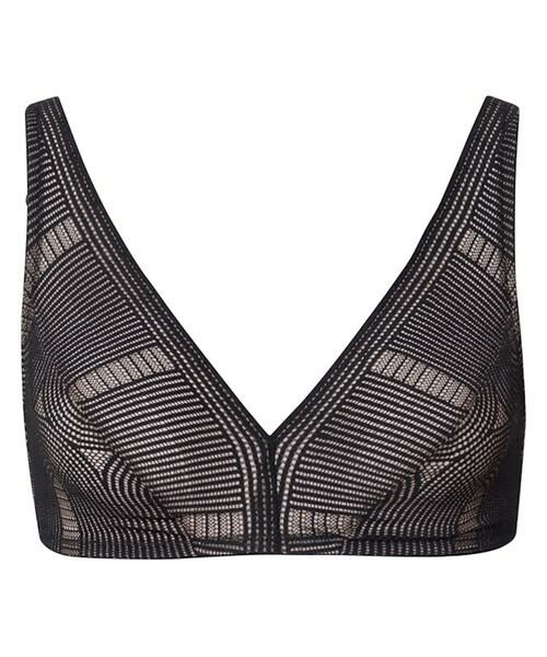 ハンロ　HANRO ブラスリップ　70A ブラック HANRO(ハンロ)｜COTTON SEAMLESS ブラキャミ/ブラック の通販