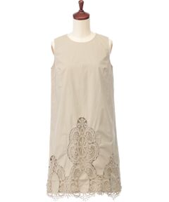 Harriss / ハリス ミニ・ひざ丈スカート | コットンタイプライター刺繍レースワンピース