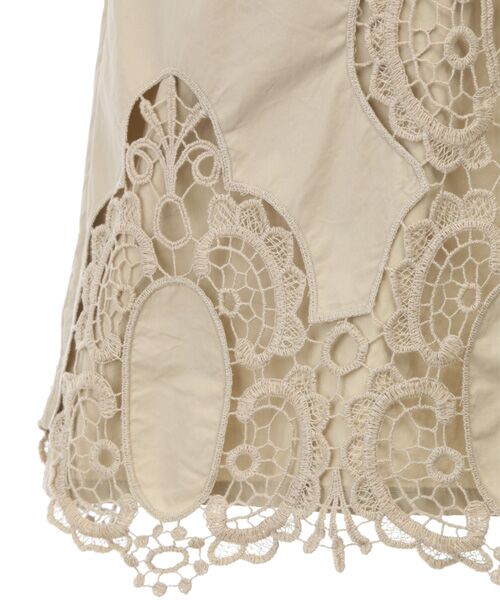 Harriss / ハリス ミニ・ひざ丈スカート | コットンタイプライター刺繍レースワンピース | 詳細4