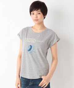 ナチュラルコットン天竺パラソルプリントTシャツ