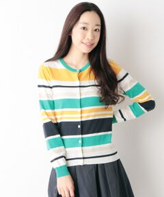 Harriss / ハリス カーディガン・ボレロ | コットンカシミアマルチボーダー天竺カーディガン