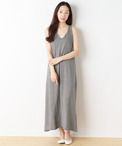 vintage sleeveless dress マキシ丈ワンピース