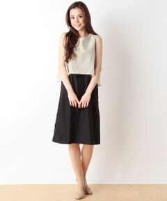 Harriss / ハリス ミニ丈・ひざ丈ワンピース | キュプラコットンリネンタフタ２枚仕立てワンピース