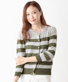 Harriss / ハリス カーディガン・ボレロ | コットンリネンボーダーカーディガン