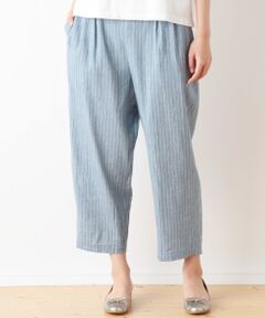 Harriss / ハリス ショート・ハーフ・半端丈パンツ | リネンストライプタックパンツ