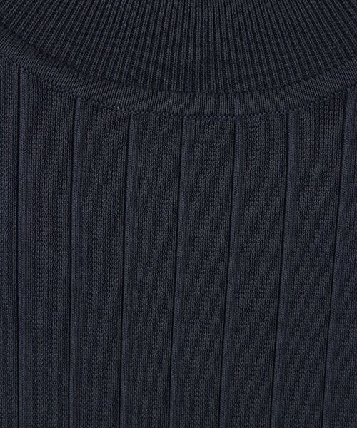 Harriss / ハリス ニット・セーター | コットンハイゲージリブストライプハイネック5分袖セーター | 詳細1