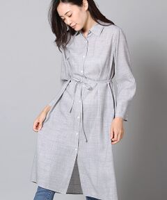 Harriss / ハリス ロング・マキシ丈ワンピース | ウール混ビエラシャツワンピース