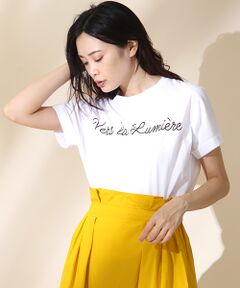 コットン天竺ロゴプリントワイドＴシャツ