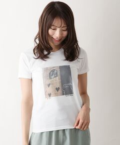 コットン天竺ピクチャープリントTシャツ