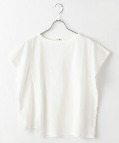 コットン天竺アシンメトリーヘムTシャツ