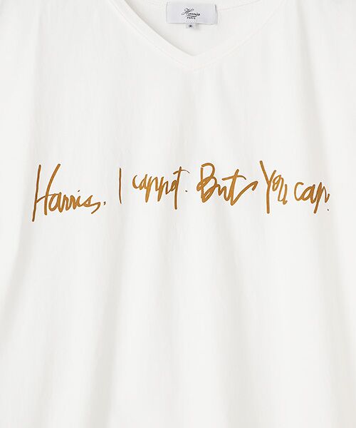 Harriss / ハリス Tシャツ | コットンハイゲージ天竺VネックロゴプリントTシャツ | 詳細5