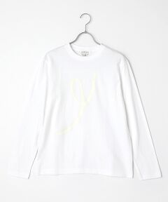 5.6オンスコットンくるりプリント長袖Tシャツ