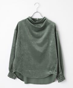 Harriss / ハリス カットソー | クラッシュベロアモックネックブラウス