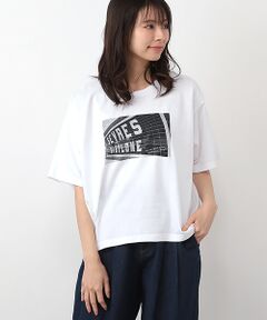 コットン天竺フォトプリントワイドTシャツ