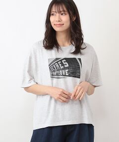 コットン天竺フォトプリントワイドTシャツ