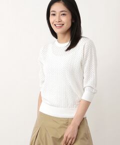 Harriss / ハリス ニット・セーター | 透かし編みコットン7分袖セーター