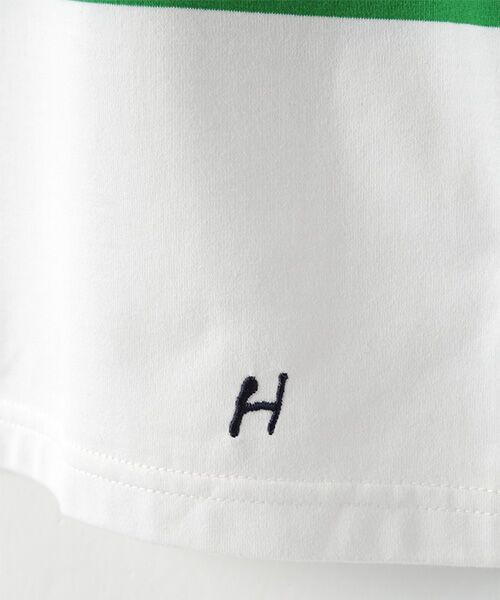 Harriss / ハリス カットソー | コットン天竺パネルボーダーフレンチスリーブバスクシャツ | 詳細4