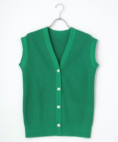 Harriss / ハリス カーディガン・ボレロ | マーセライズコーマコットンサーマルニットベスト