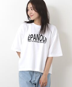 コットン天竺アーチロゴプリントTシャツ