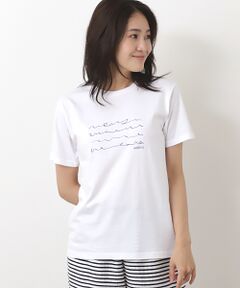 波文字プリントライトオンスTシャツ