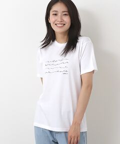 波文字プリントライトオンスTシャツ