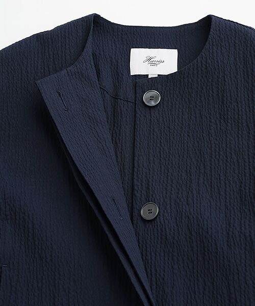 Harriss / ハリス ノーカラージャケット | ノーカラーショートジャケット | 詳細4
