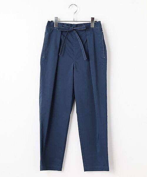 Harriss/ハリス タックリボンテーパードパンツ ネイビーブルー 38 Harriss/ハリス タックリボンテーパードパンツ ネイビーブルー 38