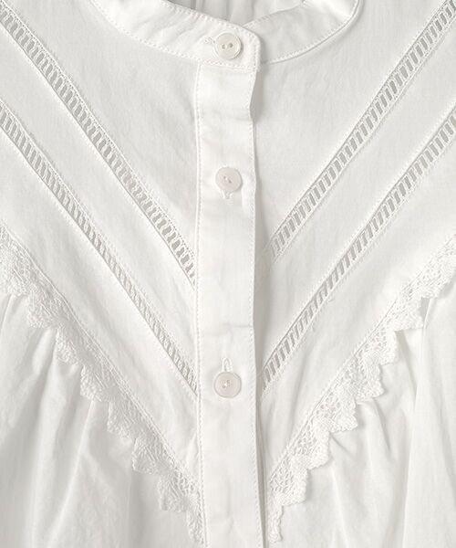 Harriss / ハリス シャツ・ブラウス | レース付スタンドカラーブラウス | 詳細1