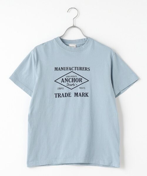 Harriss/ハリス ANCHORプリントTシャツ サックスブルー 36 Harriss/ハリス ANCHORプリントTシャツ サックスブルー 36
