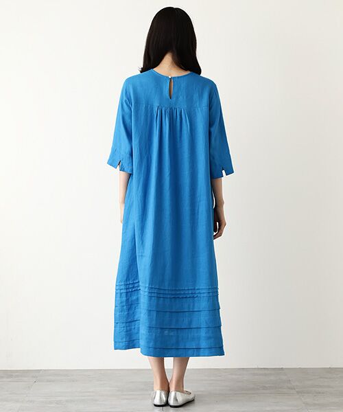 *FAITHFUL* リネンブレンドツイストマキシワンピース お財布にやさしいフクレノースリーブマキシワンピース M