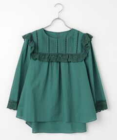 Harriss / ハリス シャツ・ブラウス | レース付ノーカラーブラウス