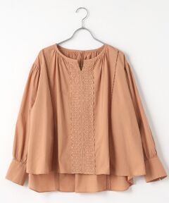 Harriss / ハリス シャツ・ブラウス | レース付ノーカラーブラウス