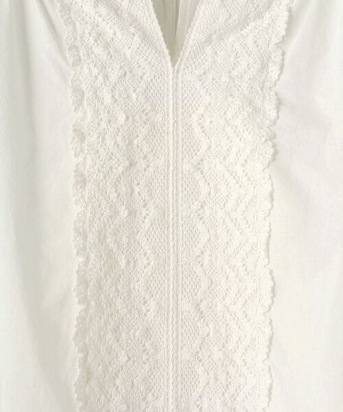 Harriss / ハリス シャツ・ブラウス | レース付ノーカラーブラウス | 詳細1