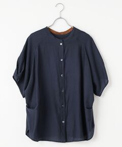 セール】 コットンローンレースバンドカラーブラウス （シャツ
