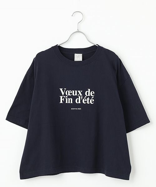 Harriss/ハリス Voeux de Fin d'eteプリント ネイビーブルー 36