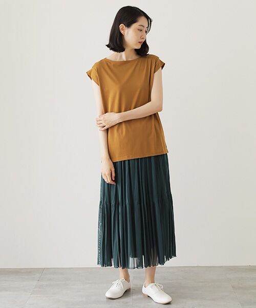 Harriss / ハリス カットソー | ギャザーフレンチスリーブTシャツ | 詳細12