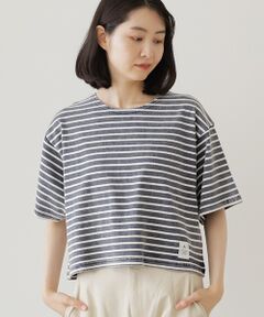 Harriss / ハリス コットン天竺ボートネックカットソー Harriss ハリス ドライインレイ クロスボートネックTシャツ 日本