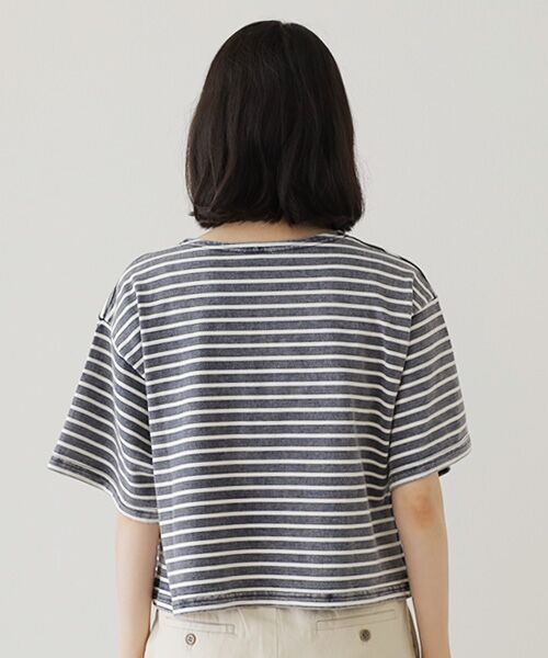 Harriss / ハリス カットソー | クロップドボーダーティーシャツ | 詳細7