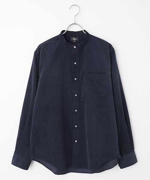 Harriss/ハリス P/O風バンドカラーシャツコンフォートフィット navy S Harriss/ハリス P/O風バンドカラーシャツコンフォートフィット navy S