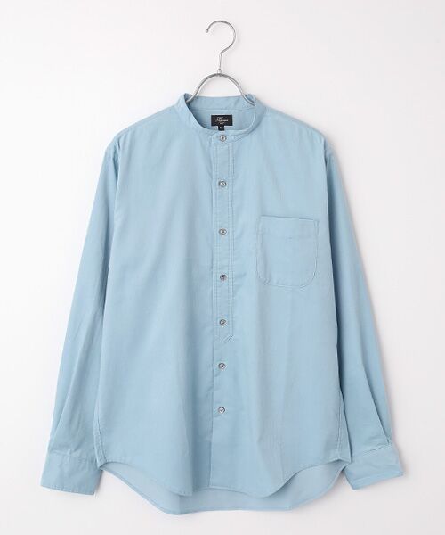 Harriss/ハリス P/O風バンドカラーシャツコンフォートフィット SAX S Harriss/ハリス P/O風バンドカラーシャツコンフォートフィット SAX S