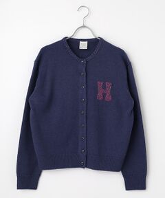 Harriss / ハリス カーディガン・ボレロ | ビーズ刺繍レタードクルーカーディガン