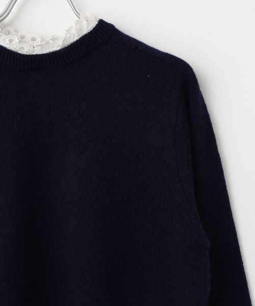 Harriss / ハリス ニット・セーター | 綿レースフリル衿付キクルーセーター | 詳細2