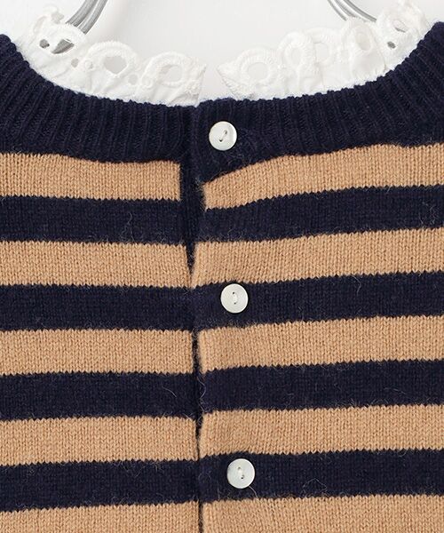 Harriss / ハリス ニット・セーター | 綿レースフリル衿付キクルーセーター | 詳細8