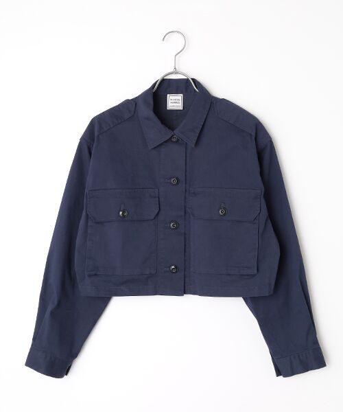 Harriss / ハリス ブルゾン | クロップドミリタリーシャツ（ブルー）