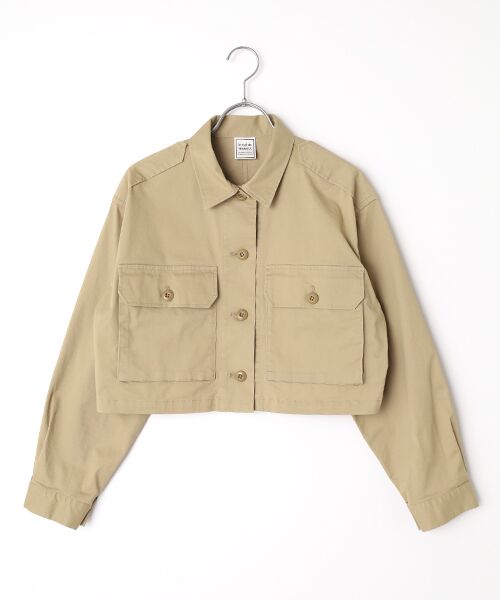 Harriss / ハリス ブルゾン | クロップドミリタリーシャツ（ベージュ）