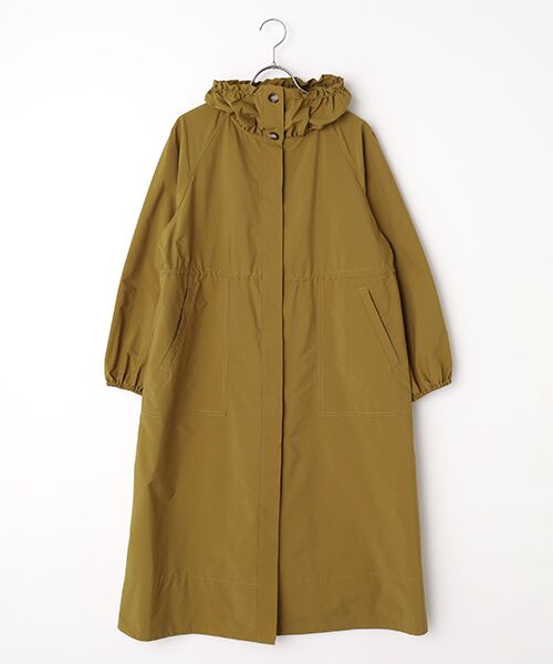 Harriss / ハリス その他アウター | ギャザースタンドカラーロングコート（カーキベージュ）