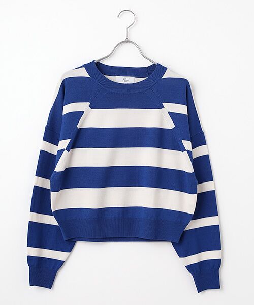 Harriss / ハリス ニット・セーター | ボーダーニットプルオーバー（サックスブルー）