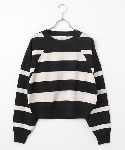 Harriss / ハリス ニット・セーター | ボーダーニットプルオーバー（チャコールグレー）