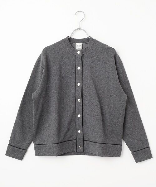 Harriss / ハリス カーディガン・ボレロ | パイピングクルーカーディガン（チャコールグレー）
